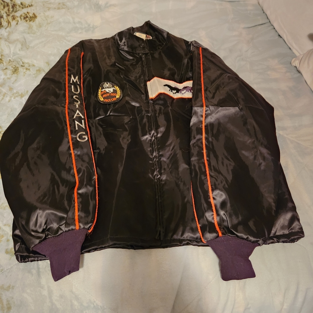 Ford Mustang satin quilted jacket Indy 500 Pace Car 1979 Vintage